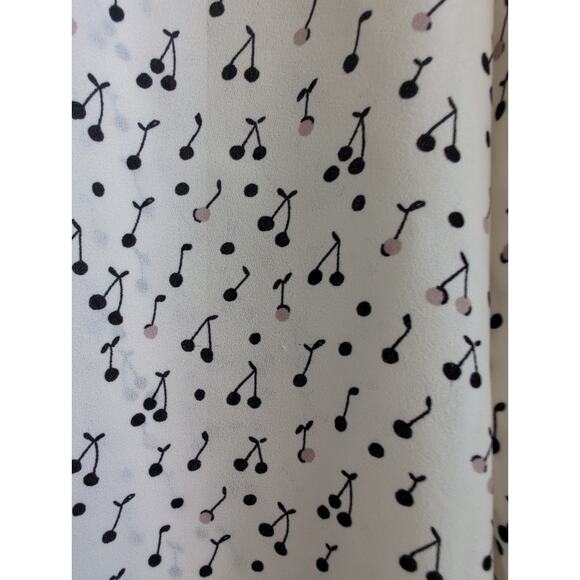 LOFT Cherry Print Hidden Button-Up Long Sleeve Blouse size Small - Picture 3 of 4